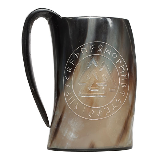Krug Valknut aus Bffelhorn 650-800 ml Bild 1