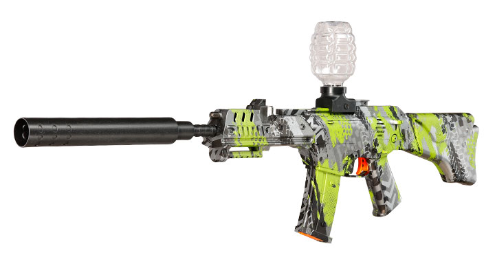 Hydrogel Actionblaster Extreme elektrisch inkl. Akku, Schalldämpfer, Gelkugeln & Schutzbrille camo Bild 1