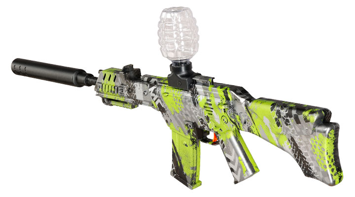 Hydrogel Actionblaster Extreme elektrisch inkl. Akku, Schalldämpfer, Gelkugeln & Schutzbrille camo Bild 3