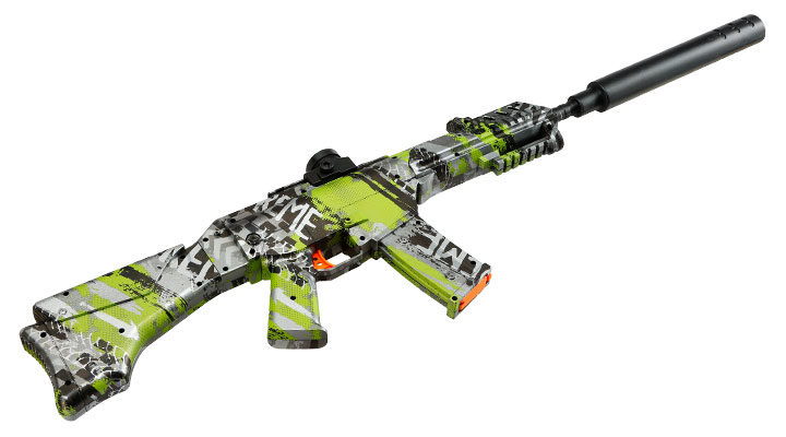 Hydrogel Actionblaster Extreme elektrisch inkl. Akku, Schalldämpfer, Gelkugeln & Schutzbrille camo Bild 8