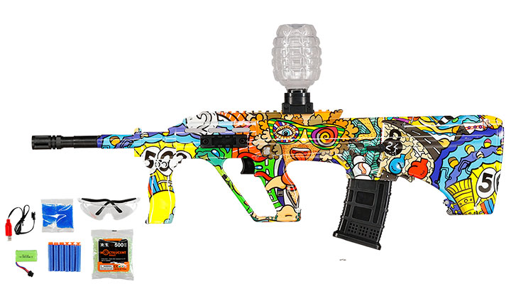 Asgard Actionblaster SW20B elektrisch fr Schaumstoff-Pfeile, Gel- und Airsoftmunition inkl. Akku, Munition & Schutzbrille