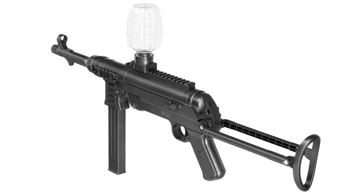 Asgard Actionblaster MP40 elektrisch fr Schaumstoff-Pfeile, Gel- und Airsoftmunition inkl. Akku, Munition, Schutzbrille & T Bild 3