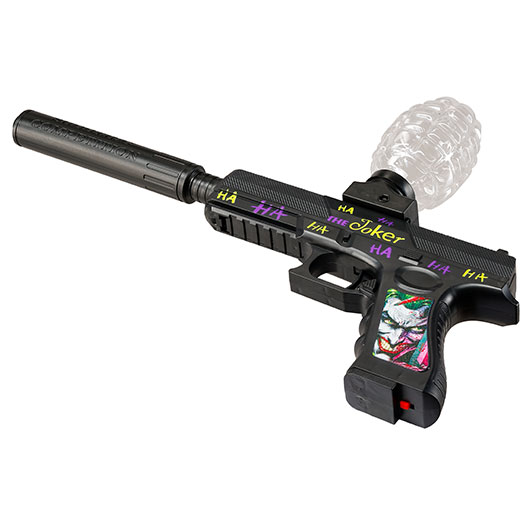 Gelpistole Actionblaster Joker elektrisch inkl. Akku, Schalldmpfer & Gelkugeln schwarz Bild 6