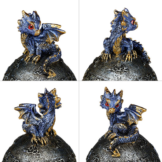 Dekofigur Drachen-Schatulle blau & lila 2er Set 8,4 x 18,4 cm Bild 5