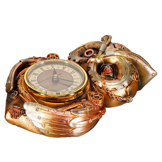 Wanduhr Steampunk Eule 20 cm bronziert Bild 4