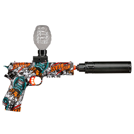 Asgard Gelpistole Actionblaster Wild Beast elektrisch inkl. Akku, Schalldmpfer, Gelkugeln & Schutzbrille Bild 3