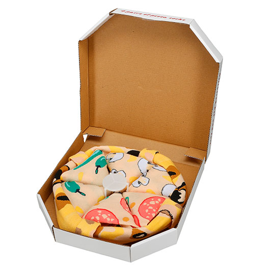 Pizza Socken 4Paar in einer Pizza Box Gr. 41-45 Bild 1