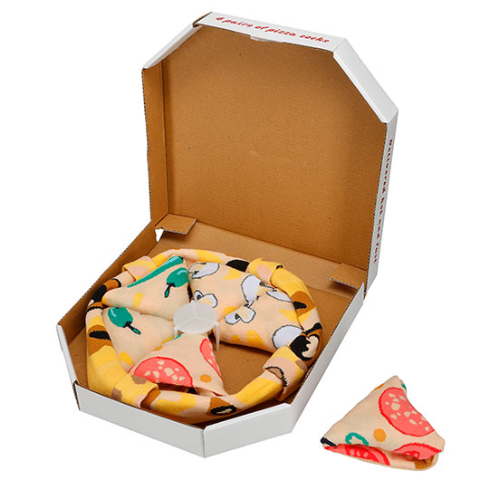Pizza Socken 4Paar in einer Pizza Box Gr. 41-45 Bild 2