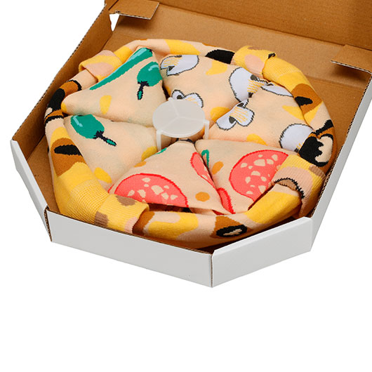 Pizza Socken 4Paar in einer Pizza Box Gr. 41-45 Bild 3