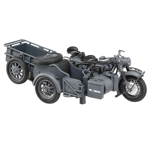 Techno 1:24 BMW R75 Gespann mit Anhnger und Panzerfaust 30 grau Bild 4