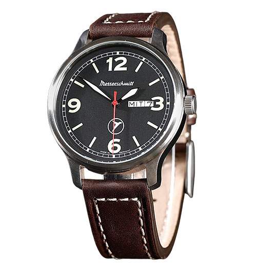 Messerschmitt ME-6332-DD1 Herrenuhr f�r Flieger DayDate &nbsp;mit Lederarmband Bild 1