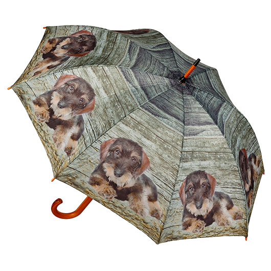 AKAH Regenschirm Rauhaardackel der Gute Laune Regenschirm