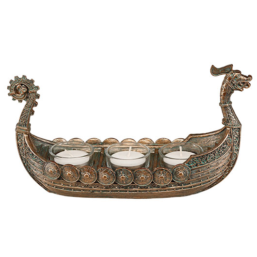 Wikingerschiff Drakkar Teelichterhalter f�r 3 Kerzen