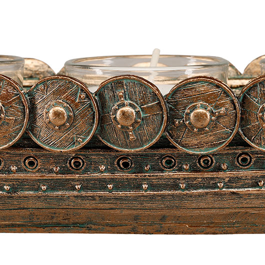 Wikingerschiff Drakkar Teelichterhalter f�r 3 Kerzen Bild 5