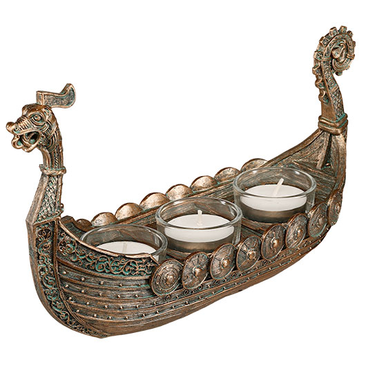 Wikingerschiff Drakkar Teelichterhalter f�r 3 Kerzen Bild 7