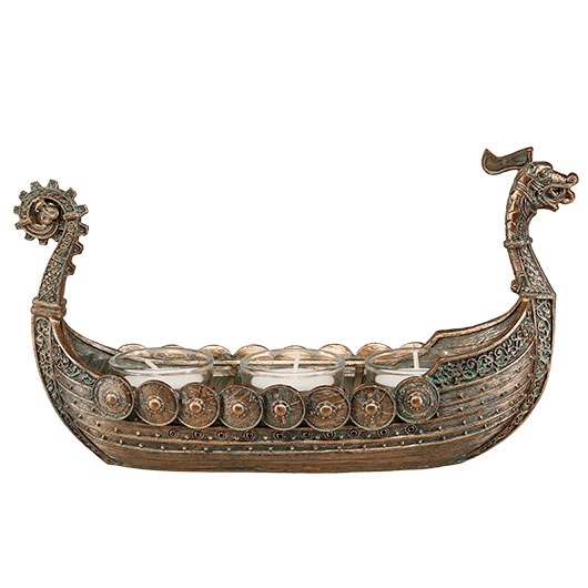 Wikingerschiff Drakkar Teelichterhalter f�r 3 Kerzen Bild 8