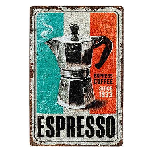 Blechschild Espresso 20 x 30 cm