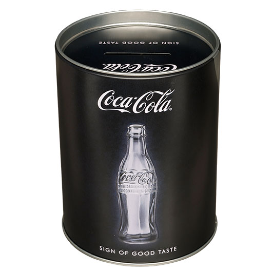 Blech-Spardose Coca-Cola-Logo schwarz