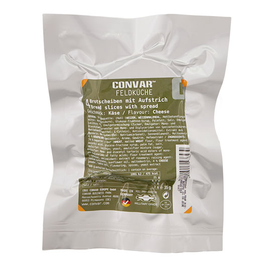 Convar Feldk�che 4 Brotscheiben mit Aufstrich Geschmack K�se 35 g