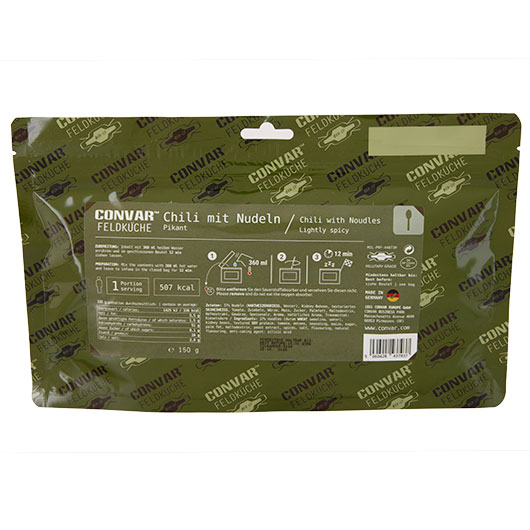 Convar Feldk�che Chili mit Nudeln Pikant 150 g Beutel