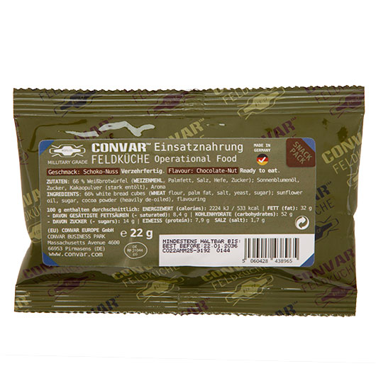Convar Feldk�che Einsatznahrung Snack Pack Geschmack Schoko-Nuss 22 g Beutel