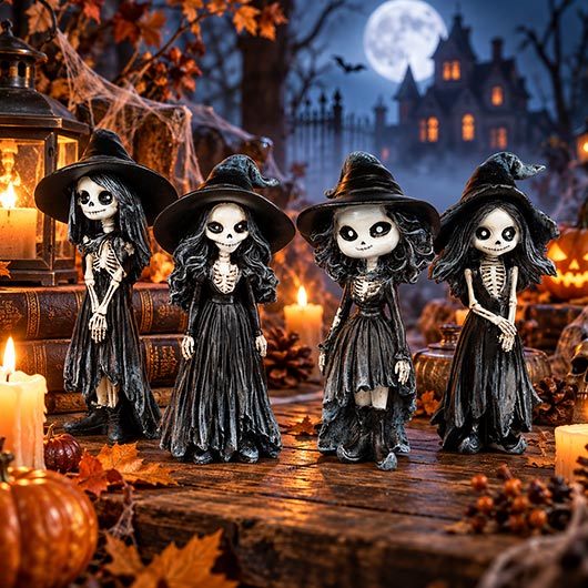 Dekofiguren Hexen Nightmare-Witches handbemalt 4er Set Bild 11
