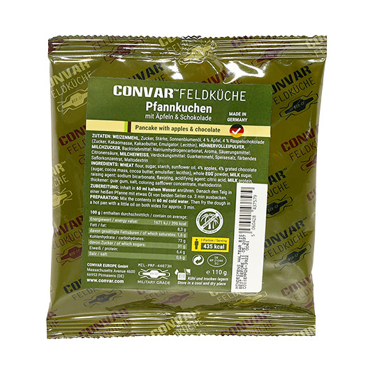 Convar Feldk�che Pfannkuchen mit �pfeln und Schokolade Langzeitlebensmittel 110 g Beutel