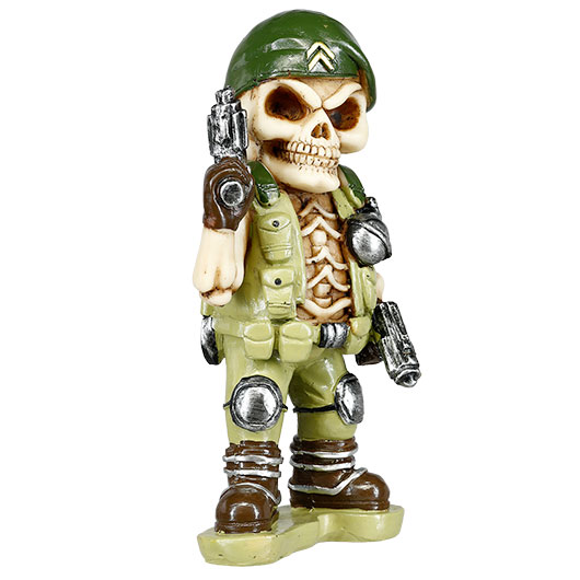 Dekofigur Army Skull 2 Guns Skelett Totenkopf mit 2 Pistolen 16 cm Bild 1
