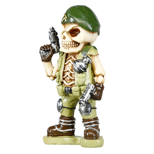 Dekofigur Army Skull 2 Guns Skelett Totenkopf mit 2 Pistolen 16 cm Bild 2