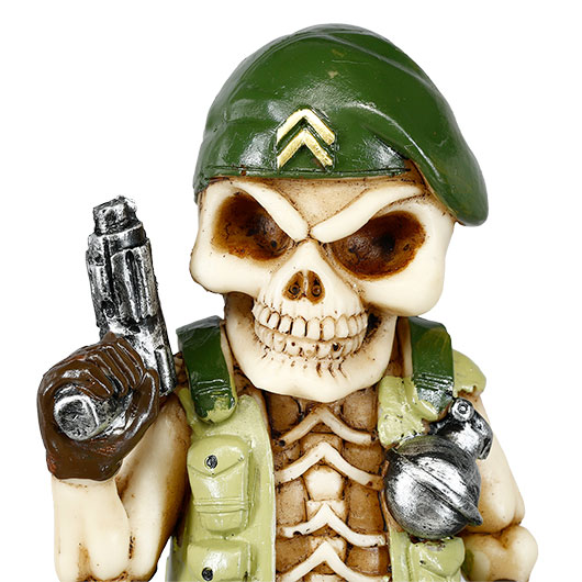 Dekofigur Army Skull 2 Guns Skelett Totenkopf mit 2 Pistolen 16 cm Bild 5