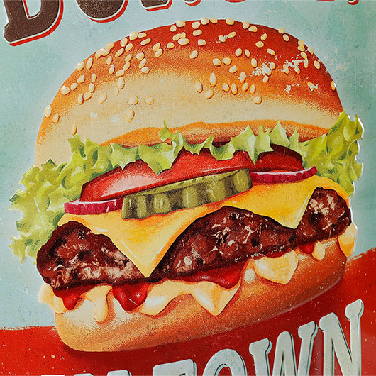 Nostalgic Art Blechschild Best Burger In Town 30 x 40 cm Bild 3