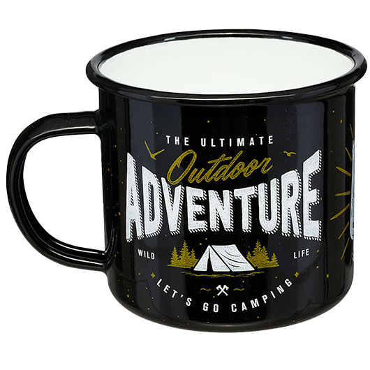 Nostalgic Art Emaille Becher Outdoor Adventure 360 ml schwarz-wei� Bild 1