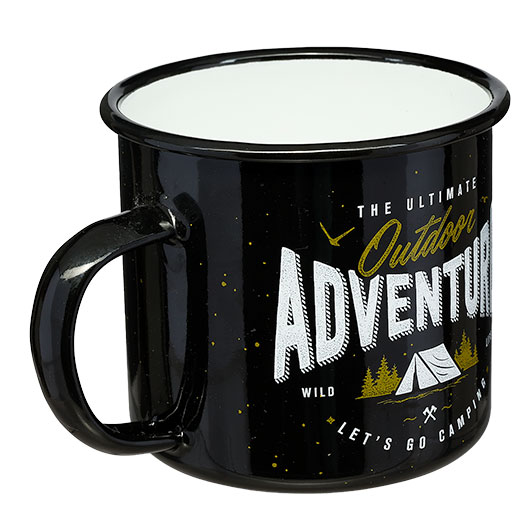 Nostalgic Art Emaille Becher Outdoor Adventure 360 ml schwarz-wei� Bild 2