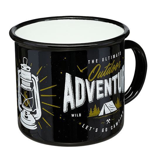 Nostalgic Art Emaille Becher Outdoor Adventure 360 ml schwarz-wei� Bild 3