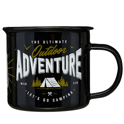 Nostalgic Art Emaille Becher Outdoor Adventure 360 ml schwarz-wei� Bild 5