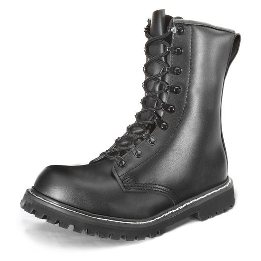 Mil-Tec Springerstiefel Leder schwarz mit Stahlkappe Bild 6