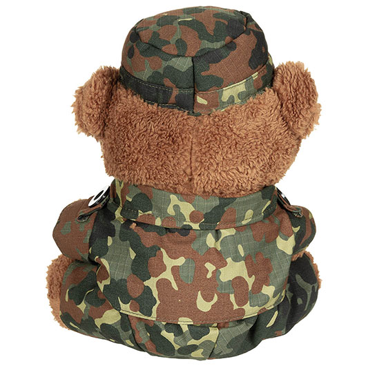 Teddyb�r, mit Anzug und M�tze, flecktarn, 28cm Bild 1