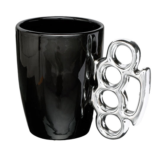 Schlagring Tasse schwarz/silber Bild 1
