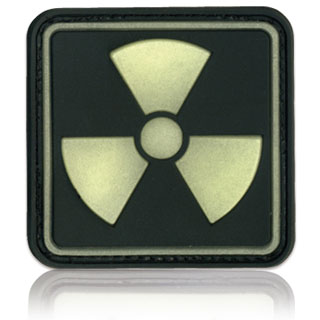 3D Rubber Patch mit Klettflche Radioactive 1 schwarz/nachleuchtend