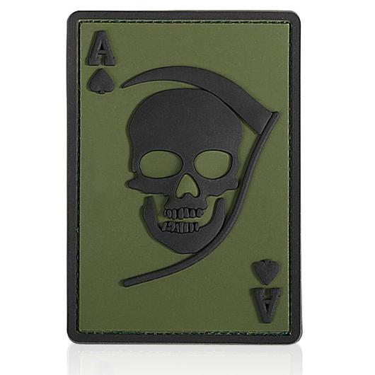 3D Rubber Patch mit Klettflche Death Ace oliv/schwarz