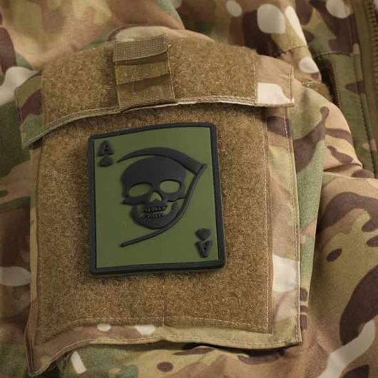 3D Rubber Patch mit Klettflche Death Ace oliv/schwarz Bild 1