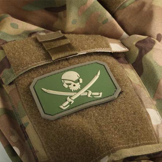 3D Rubber Patch Mil-Spec Monkey Pirate Skull multicam Bild 1