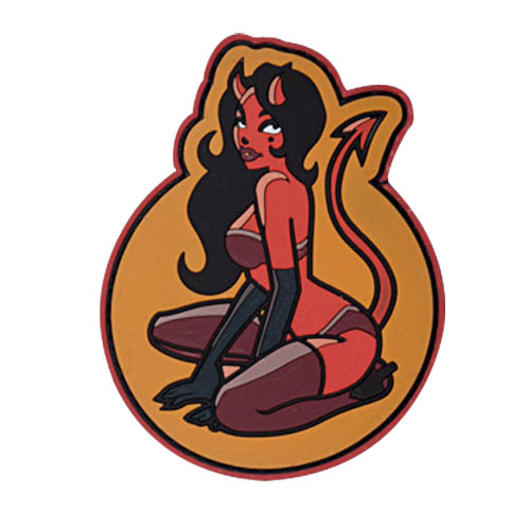 Mil-Spec Monkey 3D Rubber Patch mit Klettflche Devil Girl Fire fullcolor