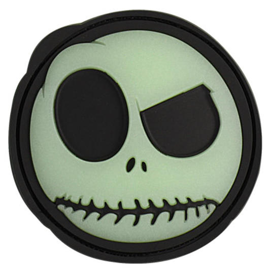 3D Rubber Patch Big Nightmare Smiley schwarz glow nachleuchtend