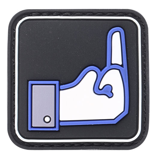 3D Rubber Patch mit Klettflche Dislike blau/wei
