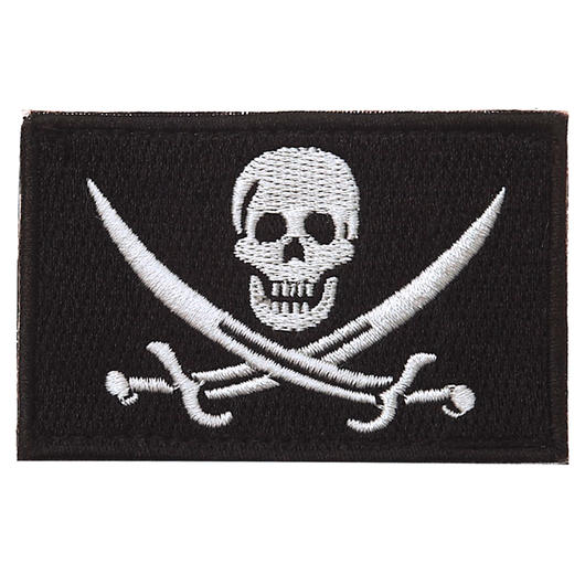 Patch Skull Totenkopf mit Schwertern schwarz