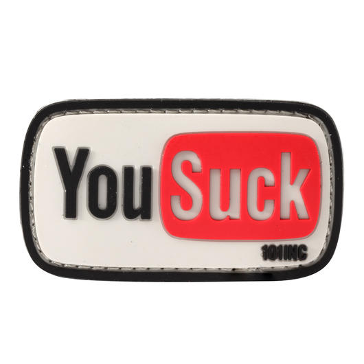 101 INC 3D Rubber Patch mit Klettflche You Suck wei/schwarz/rot