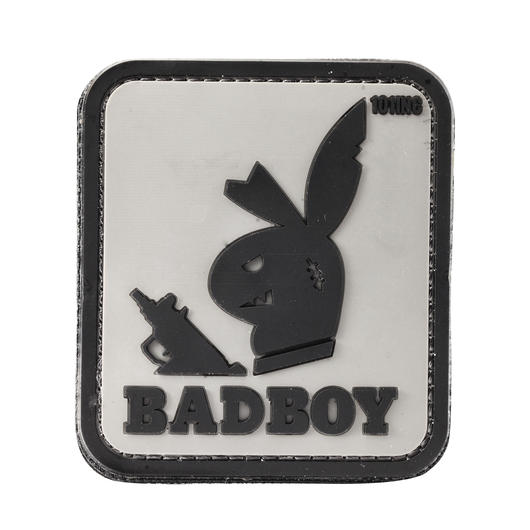 101 INC 3D Rubber Patch mit Klettflche Badboy grau/schwarz