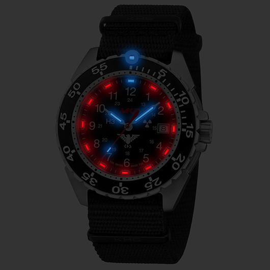 KHS Armbanduhr Enforcer Steel H3 Red Ocean Natoband schwarz Bild 1