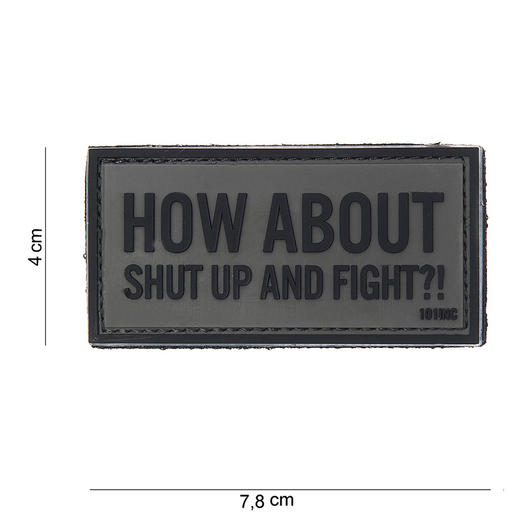 101 INC 3D Rubber Patch mit Klettflche How about grau/schwarz